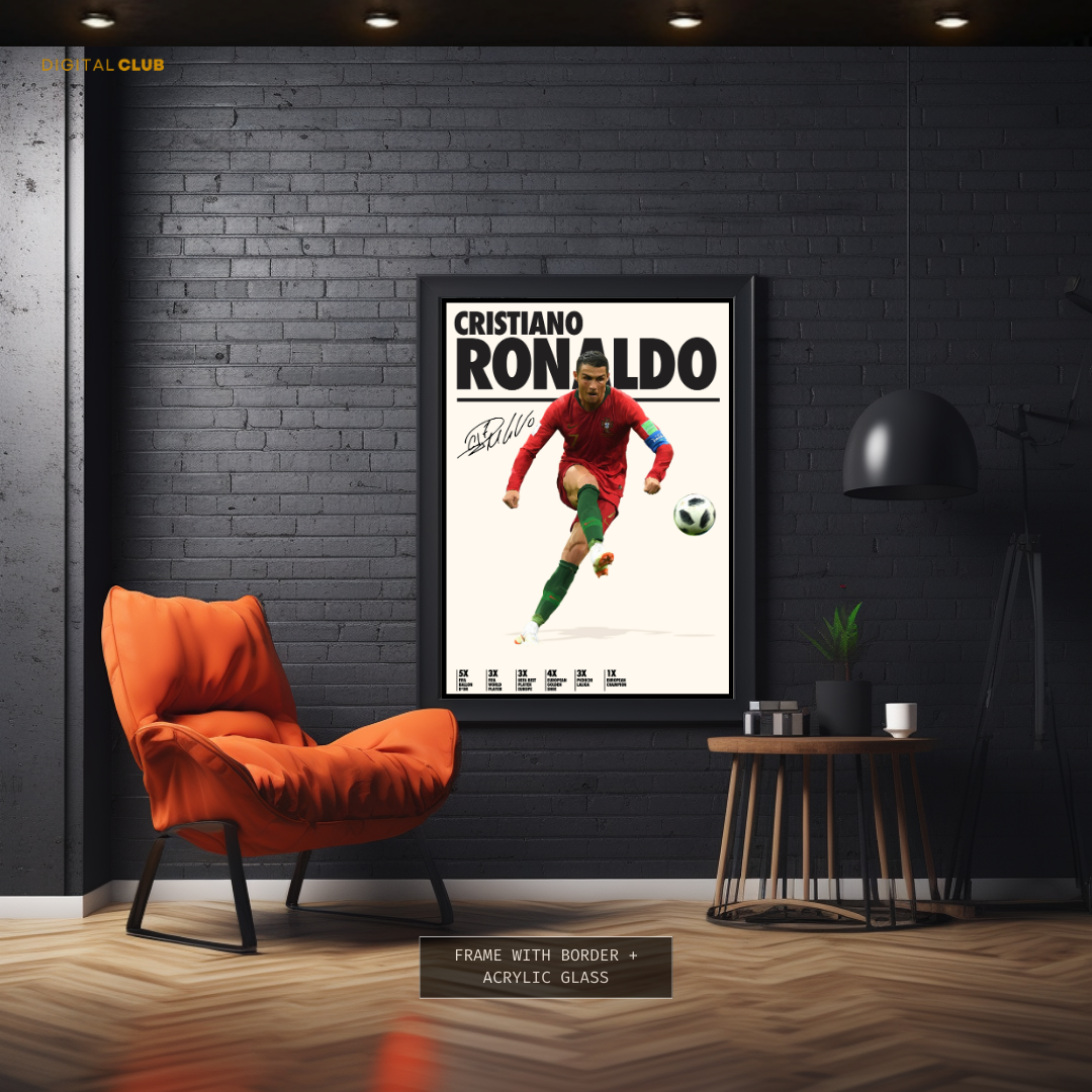 Cristiano Ronaldo Signed Artwork - Premium Wall Art