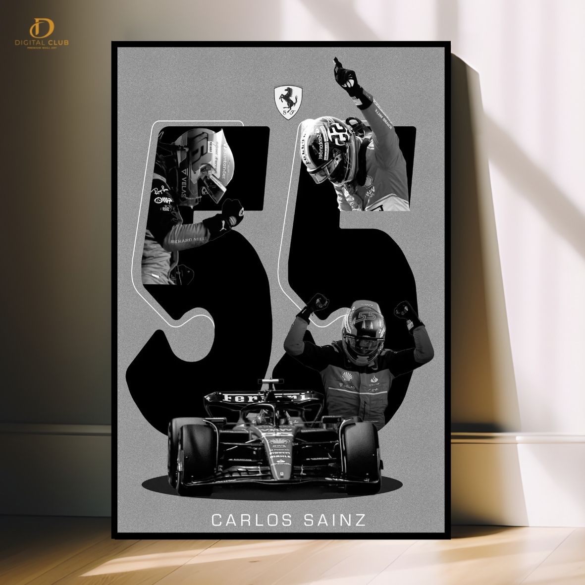 Carlos 55 -F1 Car- Premium Wall Art - Art Digital Club