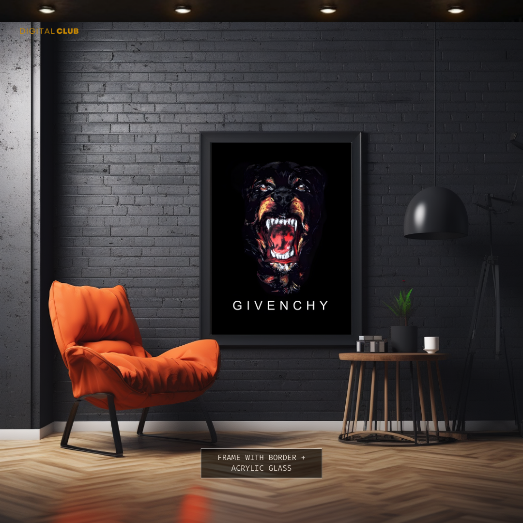 GIVENCHY Black Dog Premium Wall Art