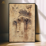 Structure Sktech - Office- Premium Wall Art