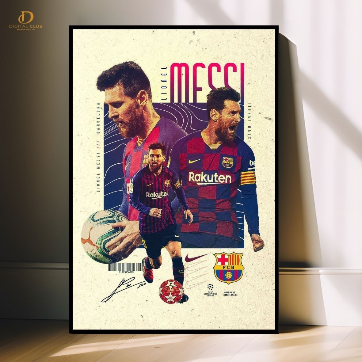 Messi B/W- Football Premium Wall Art - Art Digital Club