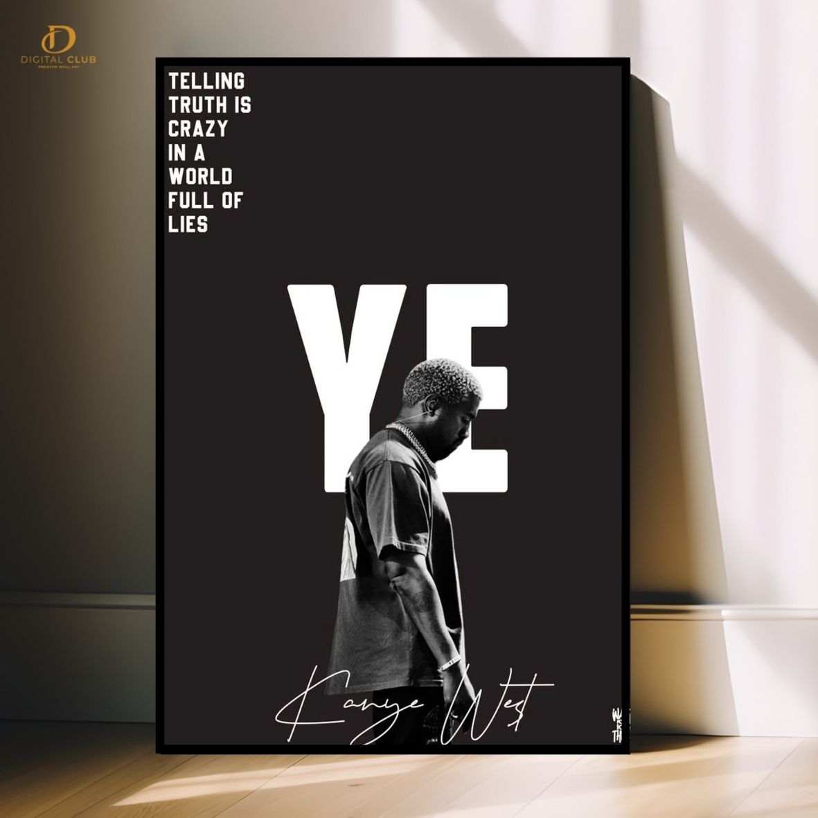 Kanye West Signed  - Music Artist - Premium Wall Art