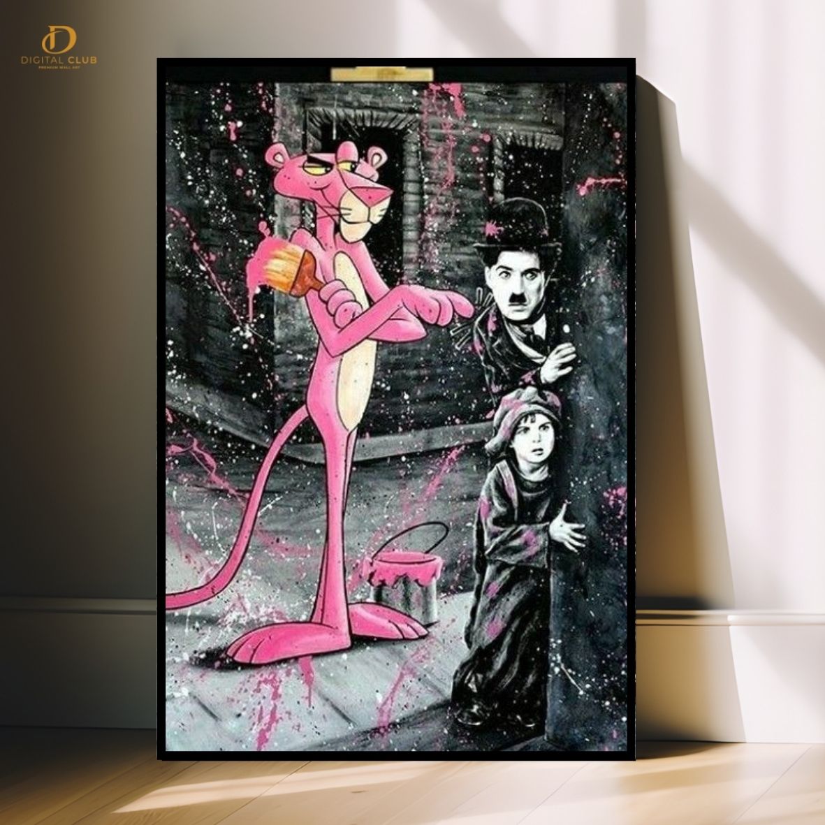 Pink Panther x Charlie - Pop Art- Premium Wall Art