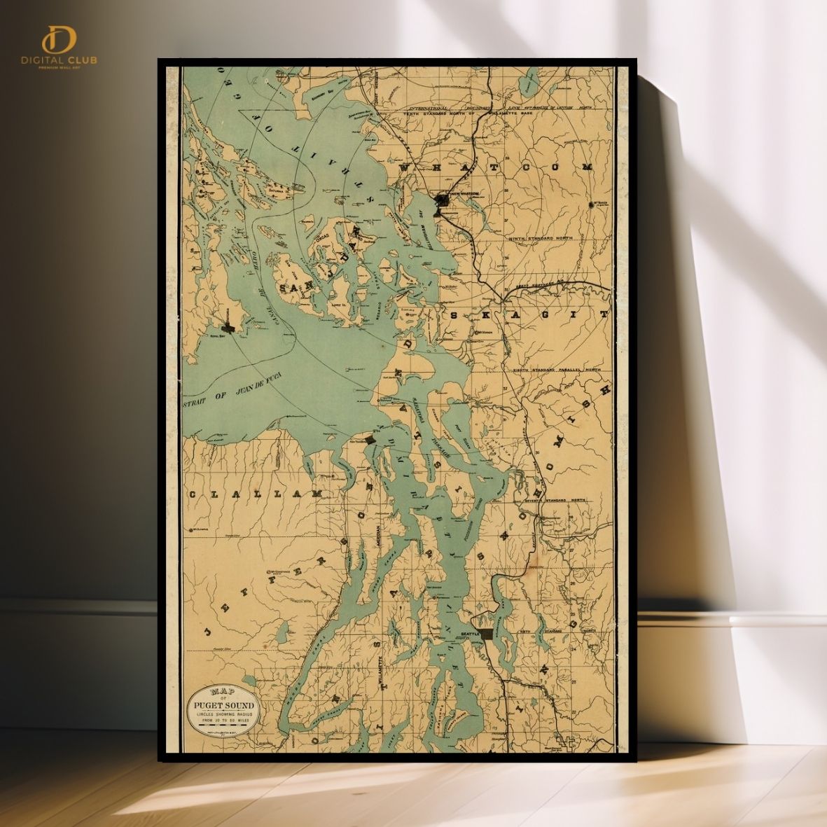 Map 3 - Vintage- Premium Wall Art