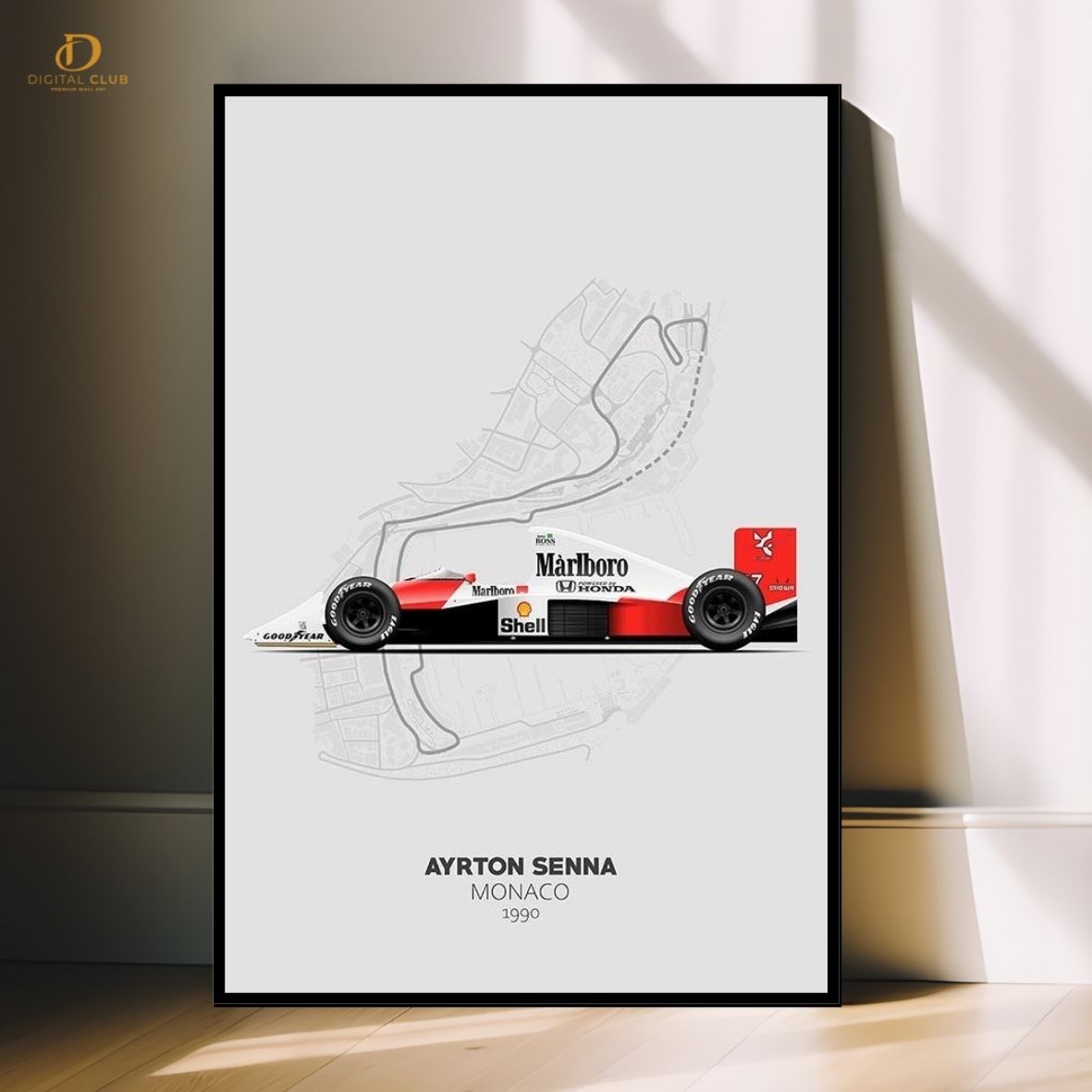 Ayrton Senna - F1 Car - Premium Wall Art