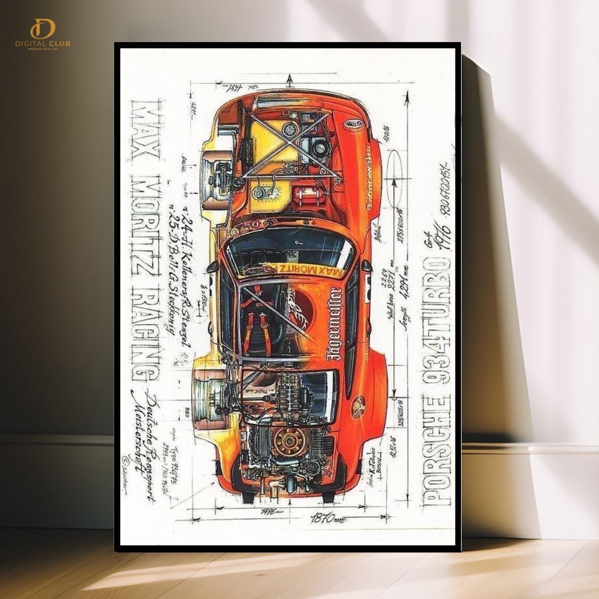 Porsche 934 Turbo- Car- Premium Wall Art - Art Digital Club