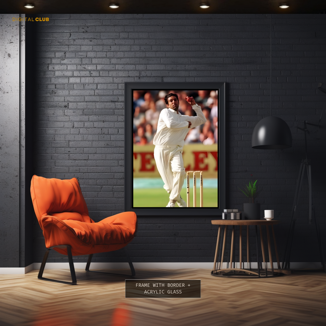 Wasim Akram Bowling Premium Wall Art