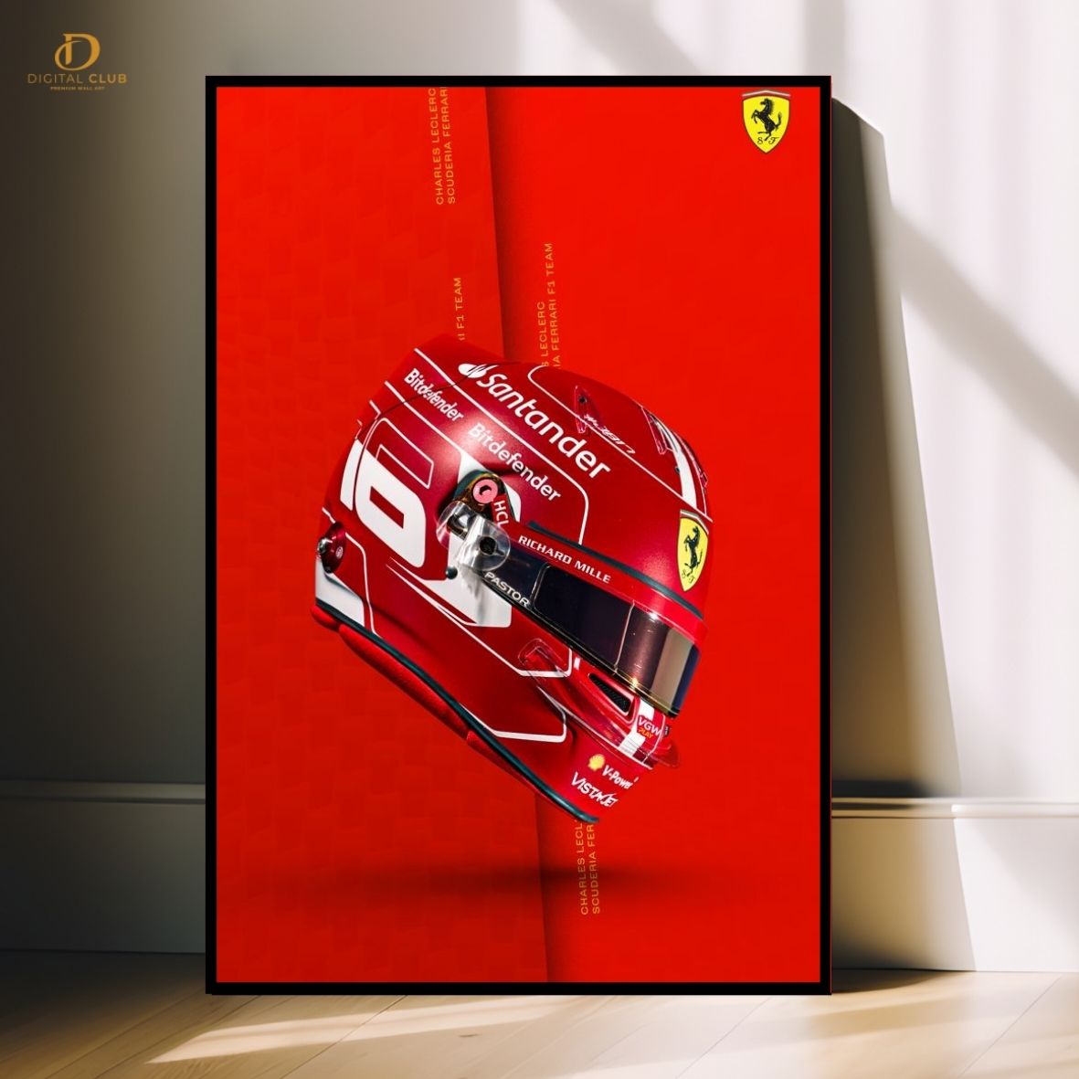 Ferrari F1 Helmet -Cars- Premium Wall Art - Art Digital Club