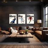 Football Legends Artwork - 3 Panel Wall Art