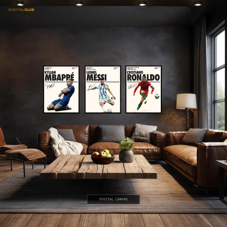 Football Legends Artwork - 3 Panel Wall Art