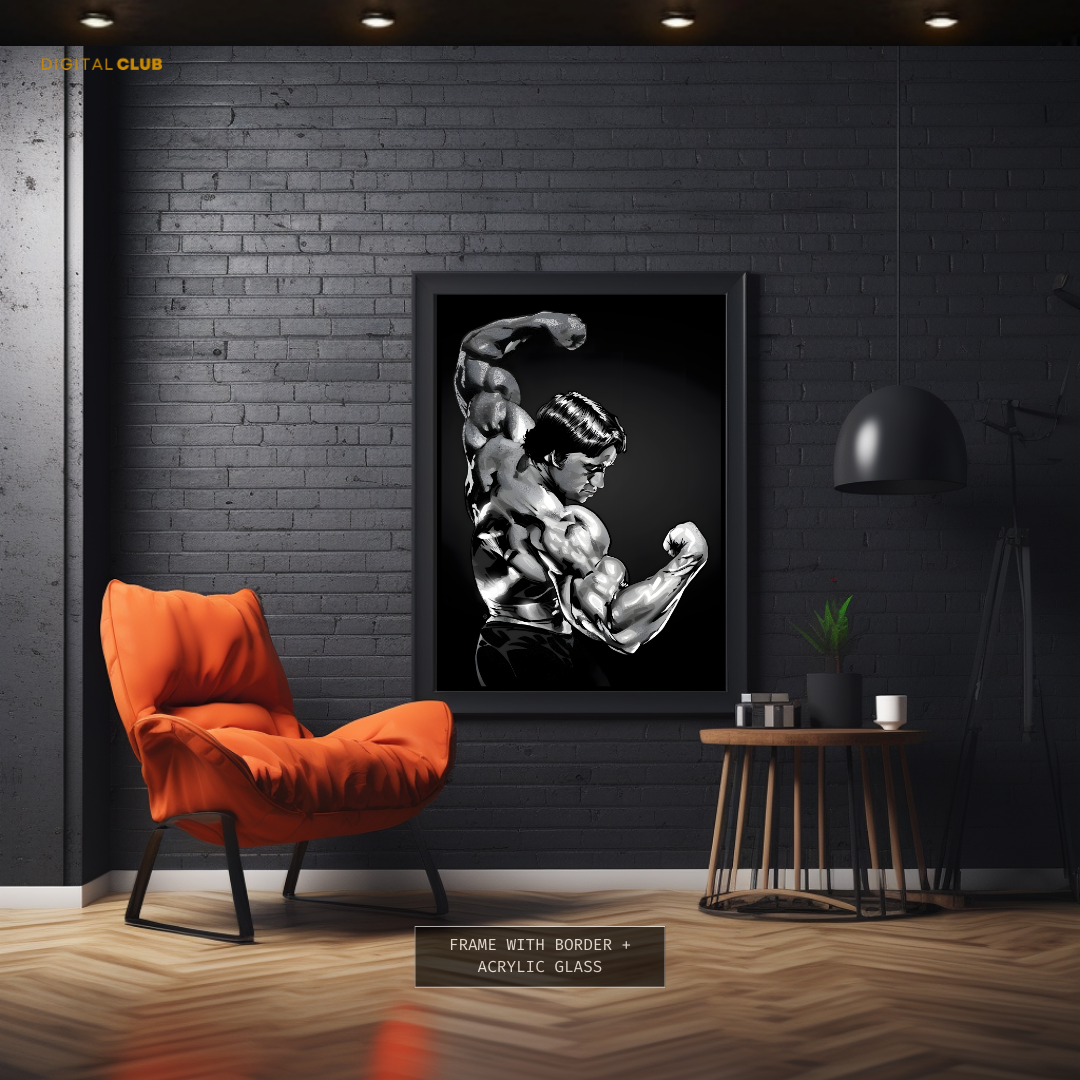 Arnold Body Builder Champ Artwork Premium Wall Art