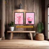 KAWS Figurine Pink 1 - 2 Panel Wall Art