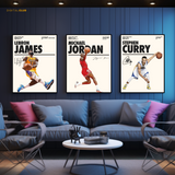 Basketball Legends Artwork - 3 Panel Wall Art