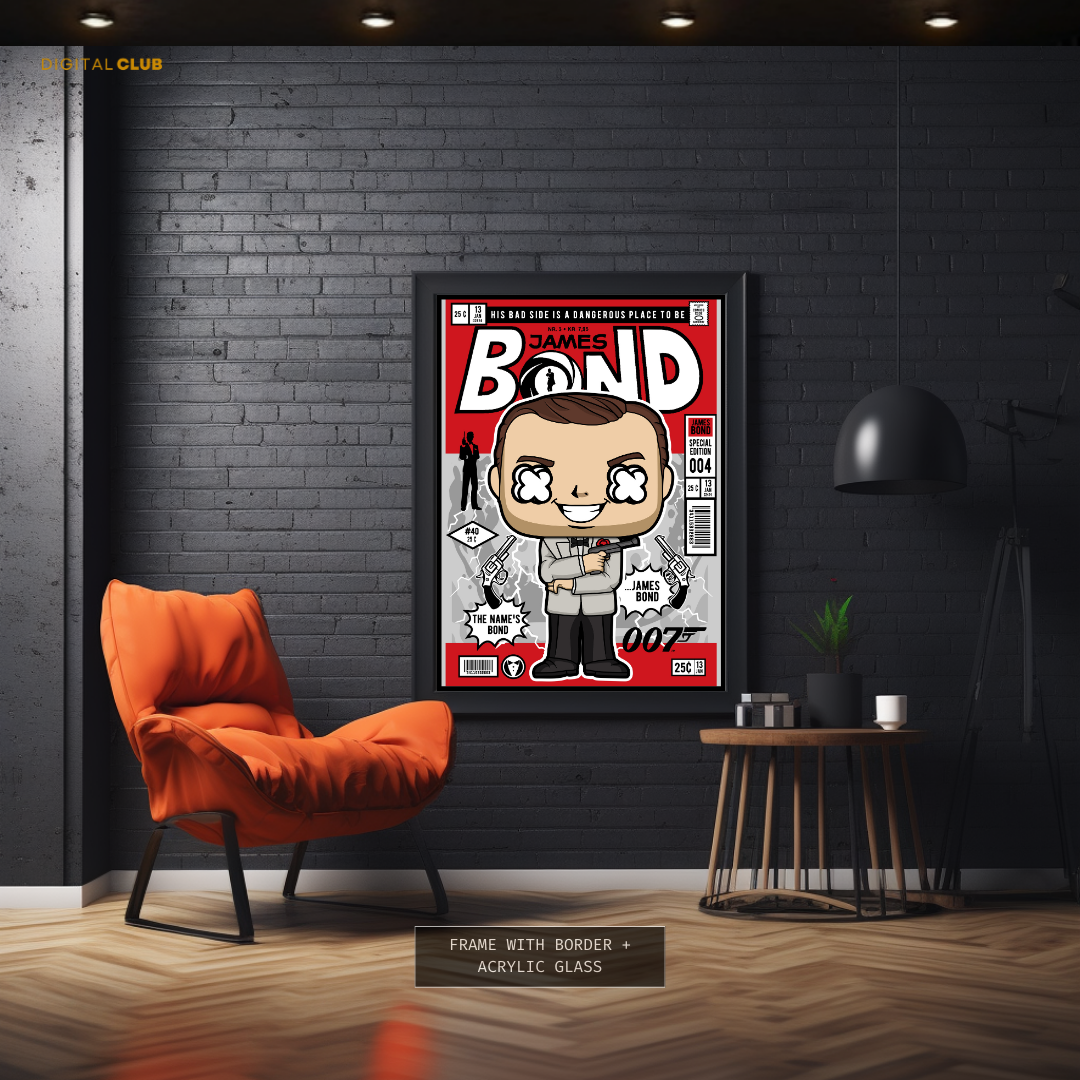 James Bond 007 Funko Pop Art Premium Wall Art