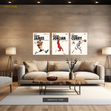 Basketball Legends Artwork - 3 Panel Wall Art