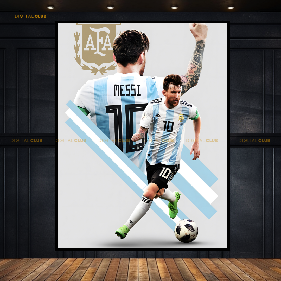 Messi 10 Argentina Premium Wall Art