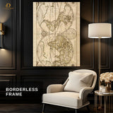 World Maps -Sketch- Premium Wall Art - Art Digital Club