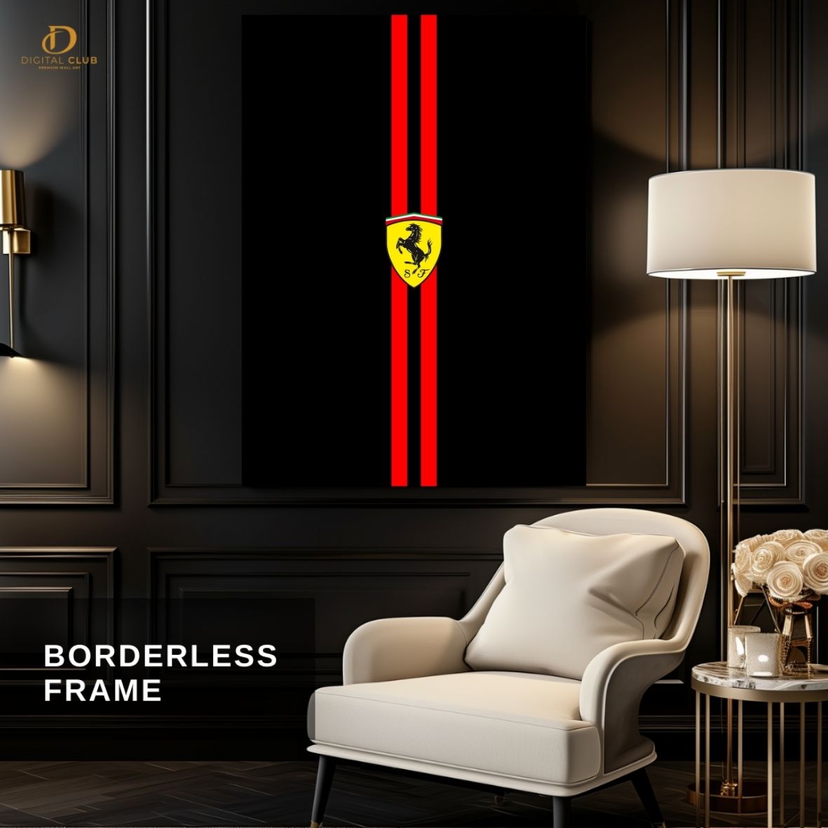 Ferrari Logo -Cars- Premium Wall Art - Art Digital Club