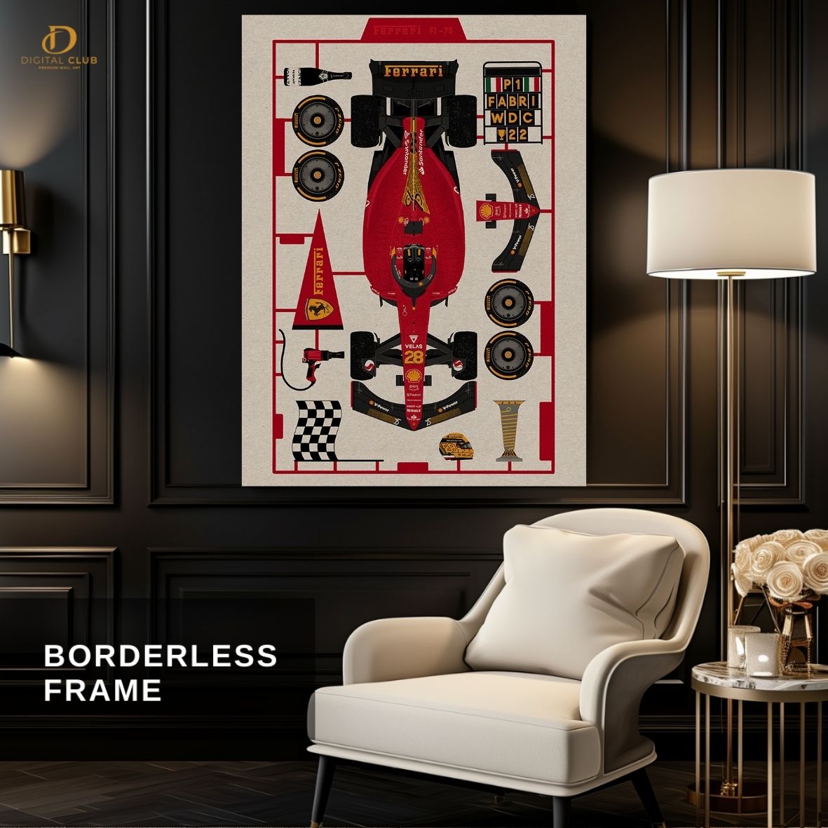 Ferrari Parts -Cars- Premium Wall Art - Art Digital Club