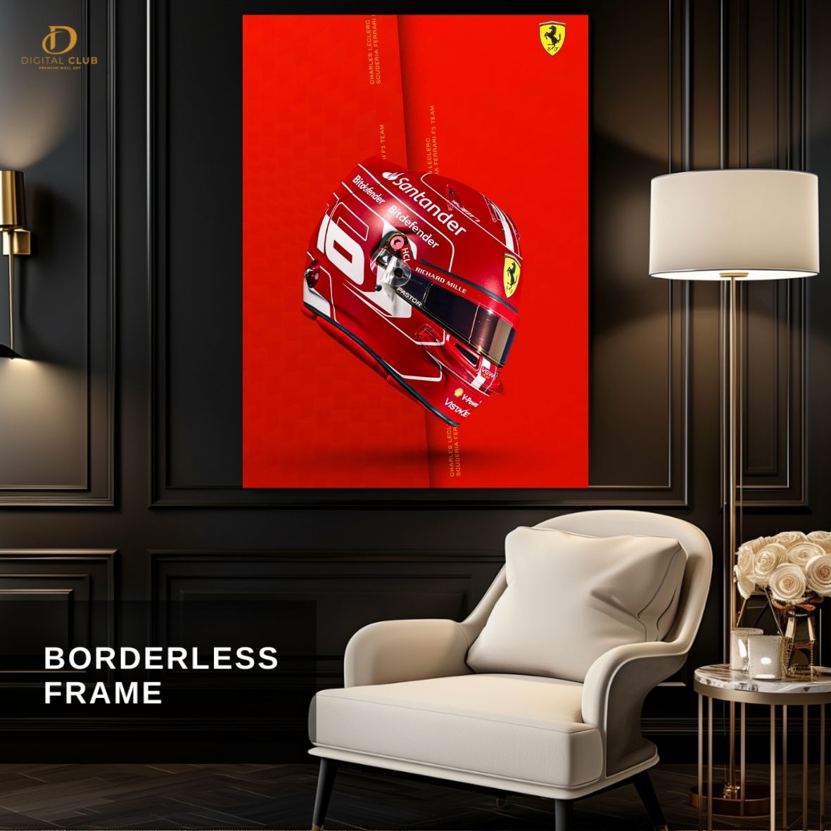 Ferrari F1 Helmet -Cars- Premium Wall Art - Art Digital Club