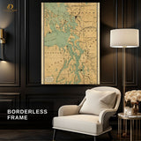 Map 3 - Vintage- Premium Wall Art