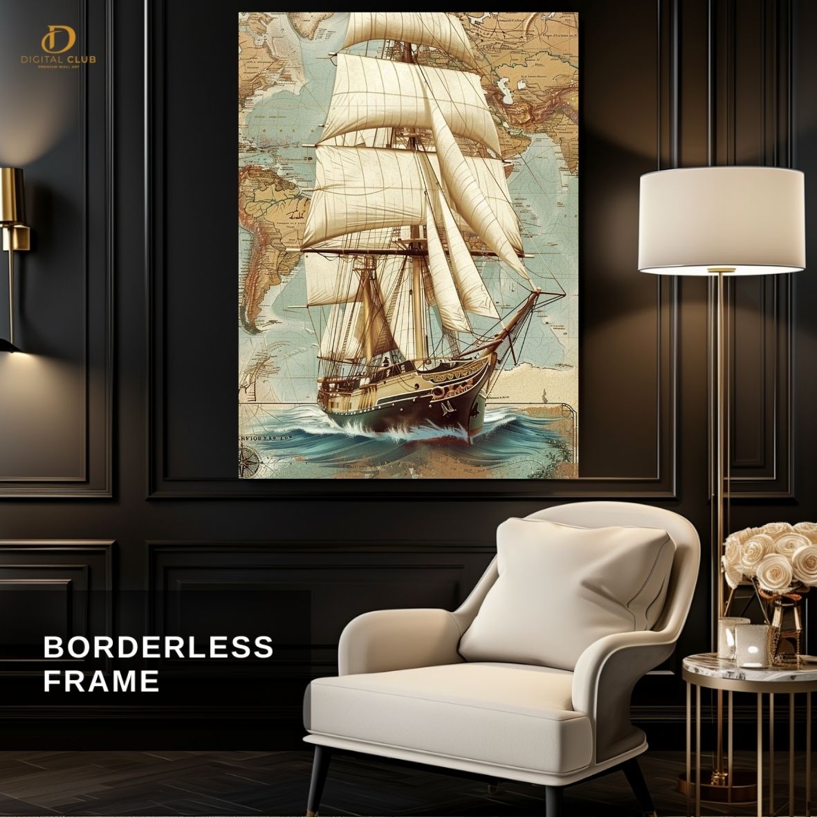 Pirate Boat - Vintage - Premium Wall Art