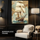 Pirate Boat - Vintage - Premium Wall Art