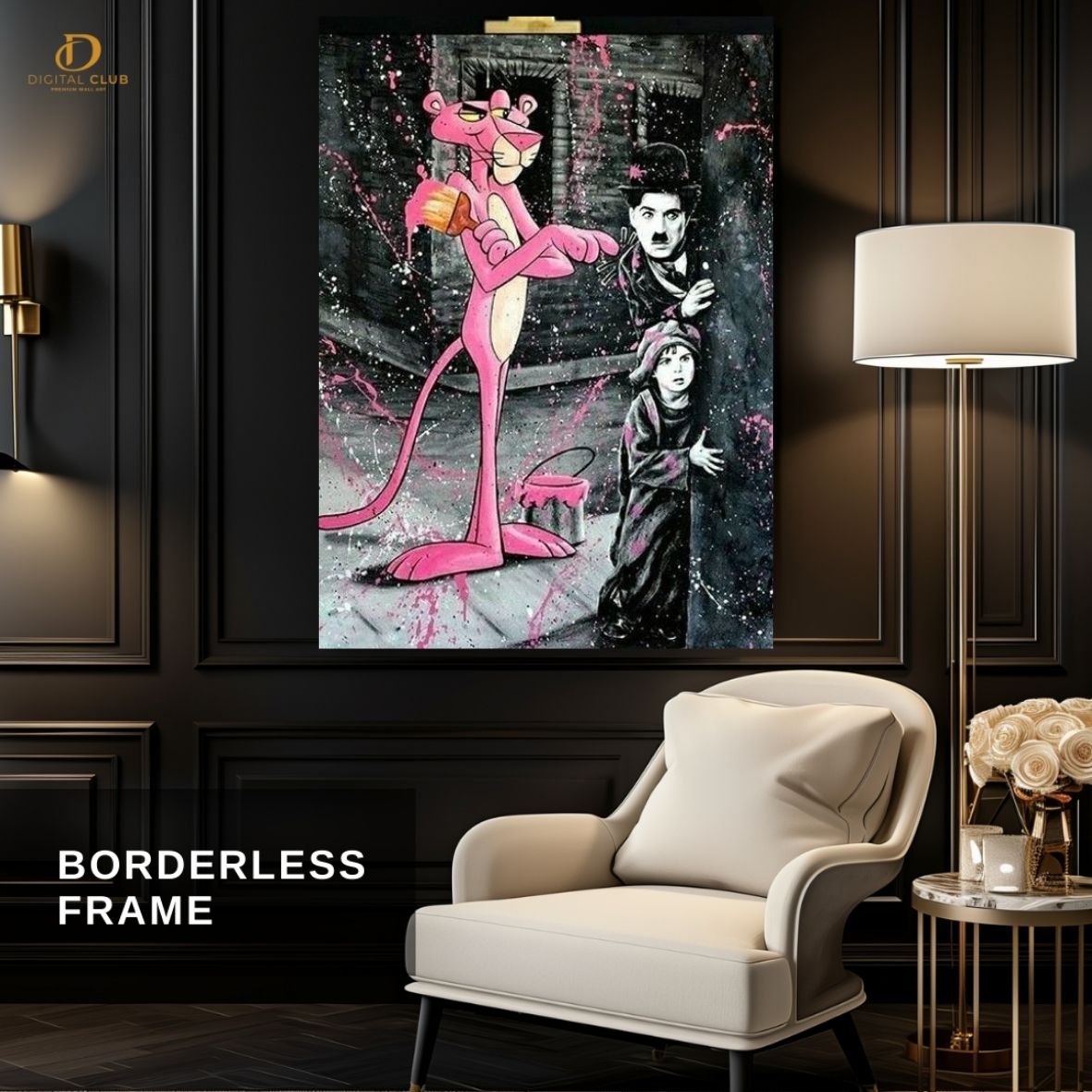 Pink Panther x Charlie - Pop Art- Premium Wall Art