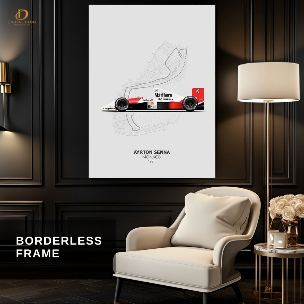 Ayrton Senna - F1 Car - Premium Wall Art