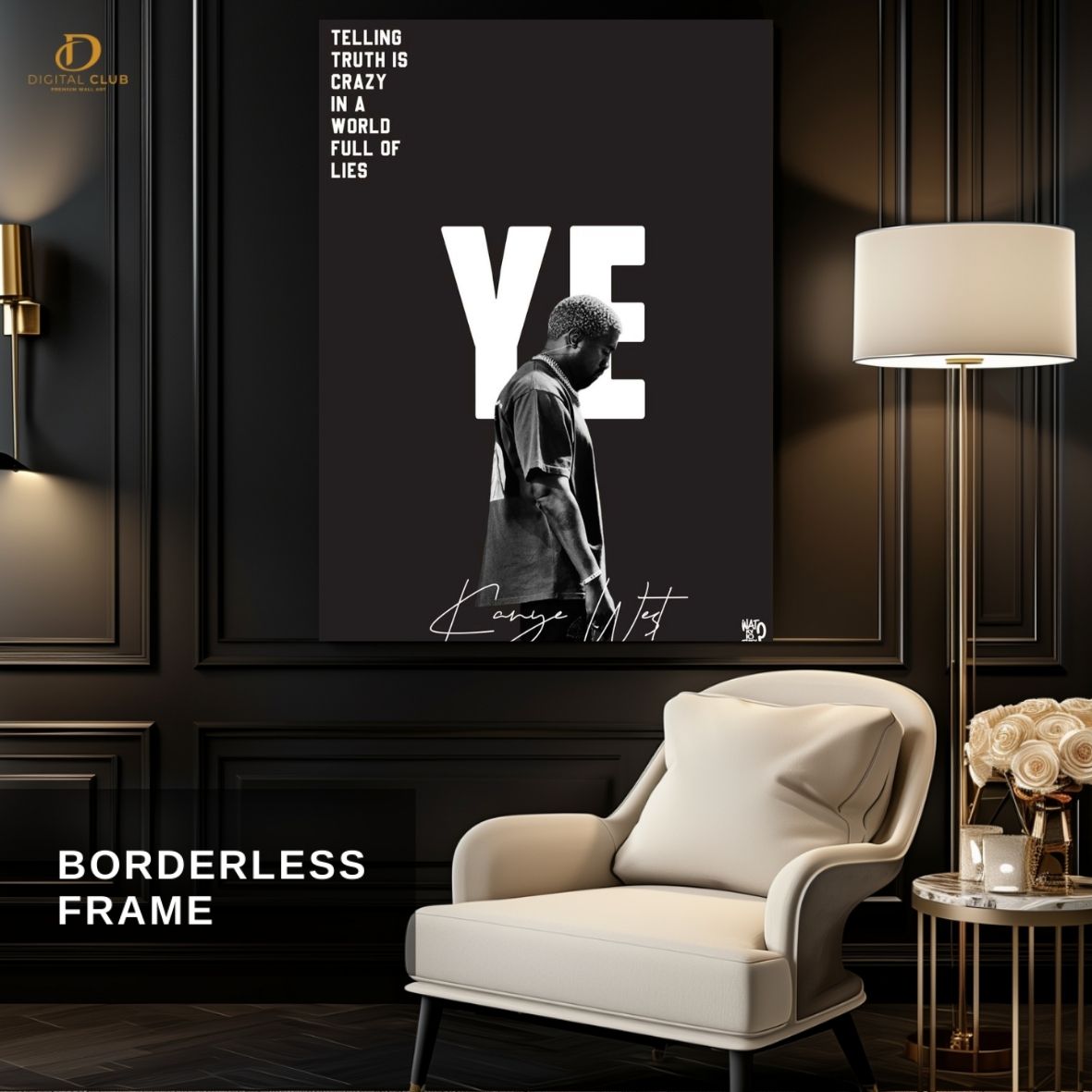 Kanye West Signed  - Music Artist - Premium Wall Art