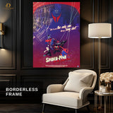 SpiderMan into Spider Verse- Movie - Premium Wall Art