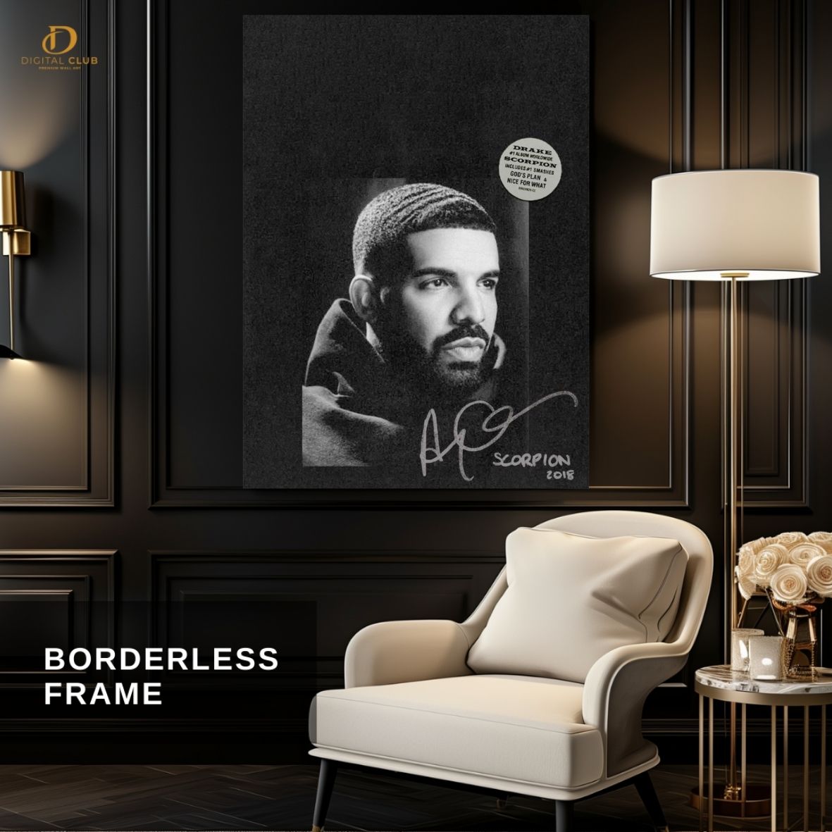 Drake Graham- Scorpion Album  - Music Artist - Premium Wall Art