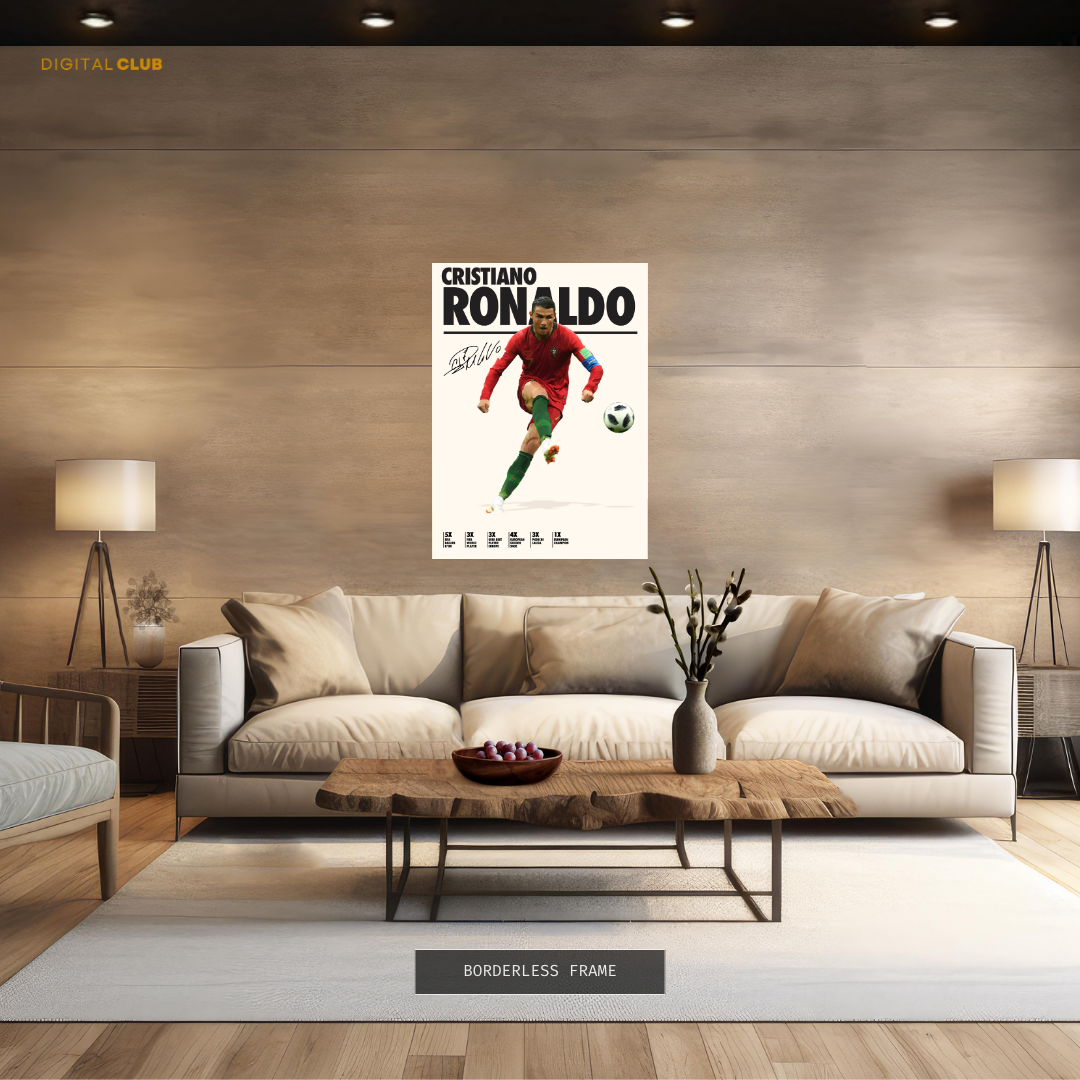 Cristiano Ronaldo Signed Artwork - Premium Wall Art