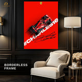 CHARLES SIGNED - F1 CAR - Premium Wall Art