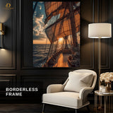 Pirate Ship Sunset - Premium Wall Art