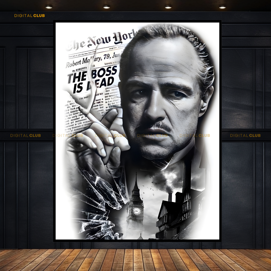 The Godfather Marlon Brando Sketch Premium Wall Art