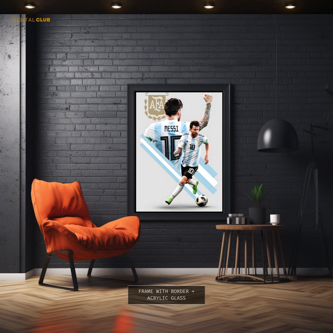 Messi 10 Argentina Premium Wall Art