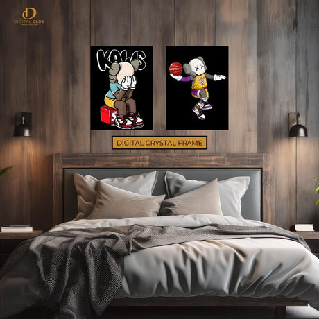 KAWS Figurine - 2 Panel Wall Art