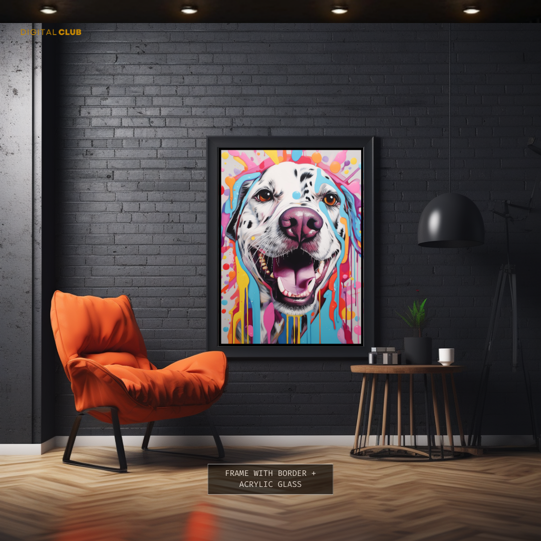 Dog Colour Splash Premium Wall Art