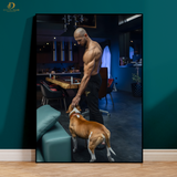 Andrew Tate with Dog - Artwork - Premium Wall Art