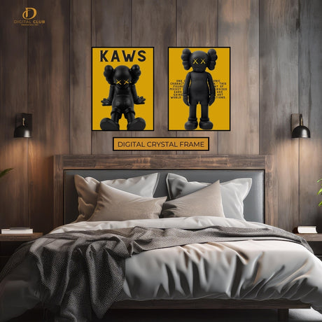 KAWS Figurine Yellow - 2 Panel Wall Art