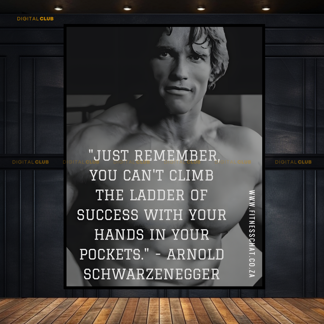 Arnold Schwarzenegger Quote Weight Lifting Premium Wall Art