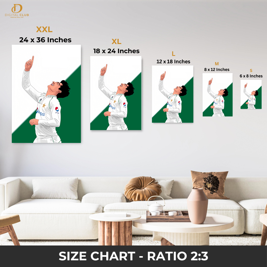 Naseem Shah - Cricket - Premium Wall Art