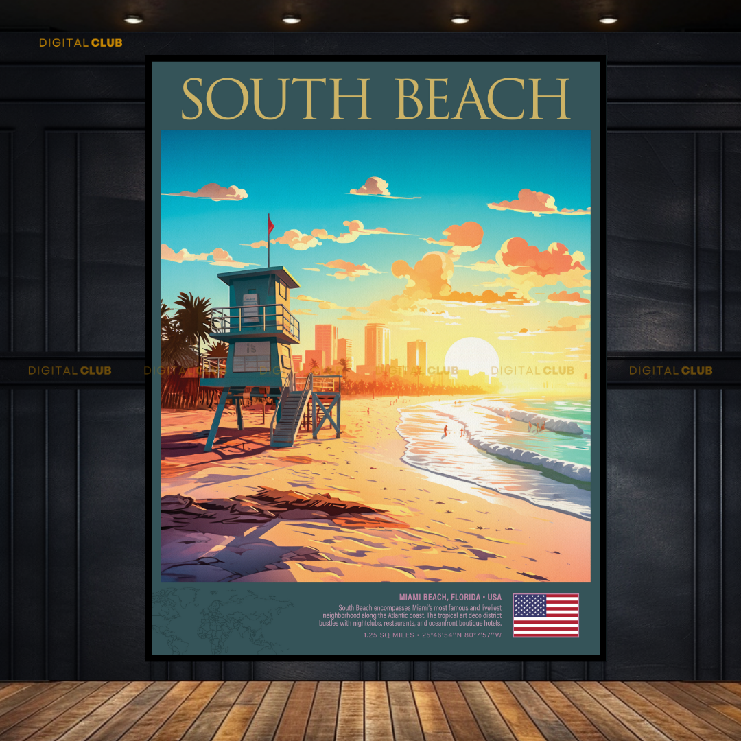 South Beach USA Premium Wall Art