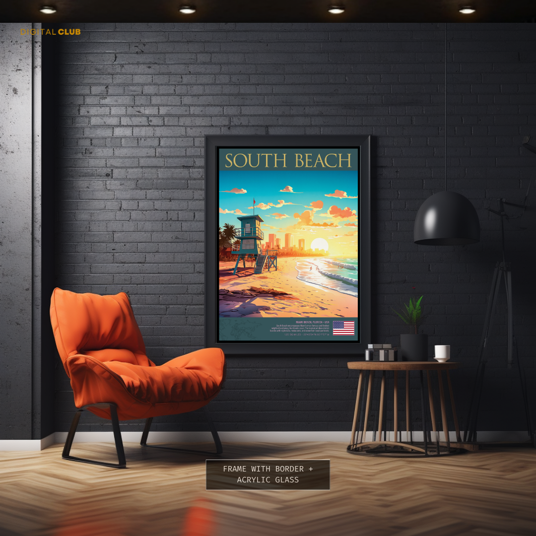 South Beach USA Premium Wall Art