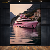 Luxury Pink Yacht - Premium Wall Art