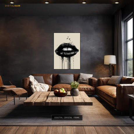 Black Lips Premium Wall Art