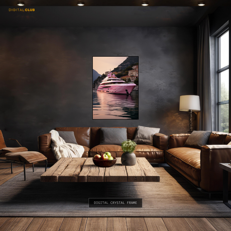 Luxury Pink Yacht - Premium Wall Art