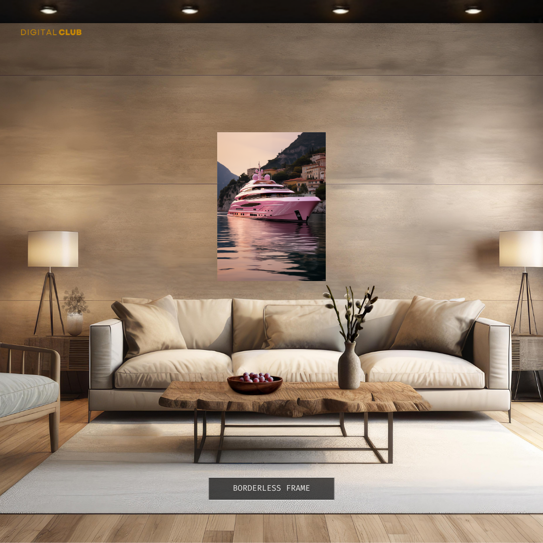 Luxury Pink Yacht - Premium Wall Art