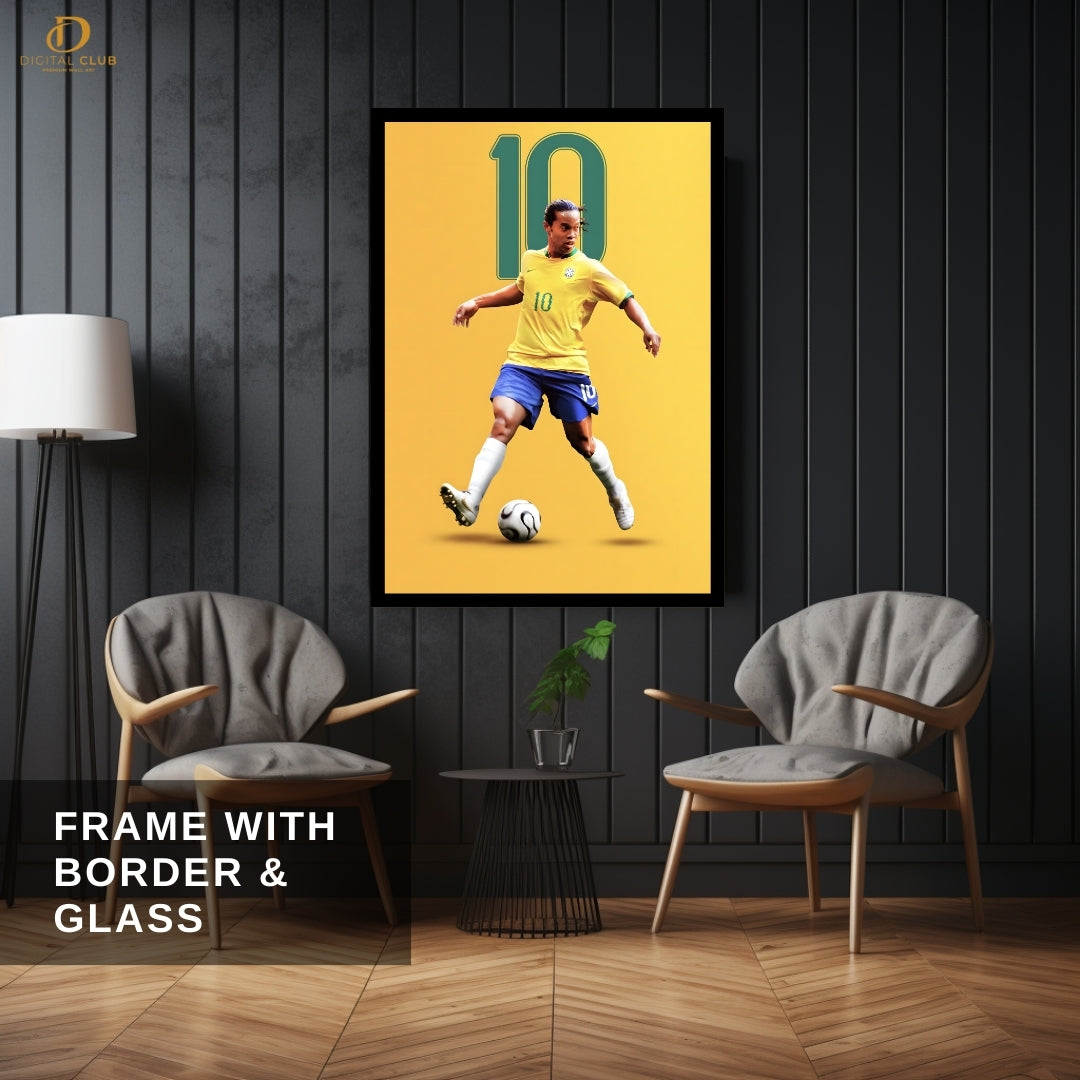 Ronaldinho No 10 - Football - Premium Wall Art